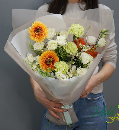 Bouquet with gerberas ''Inspiration'' photo 394x433